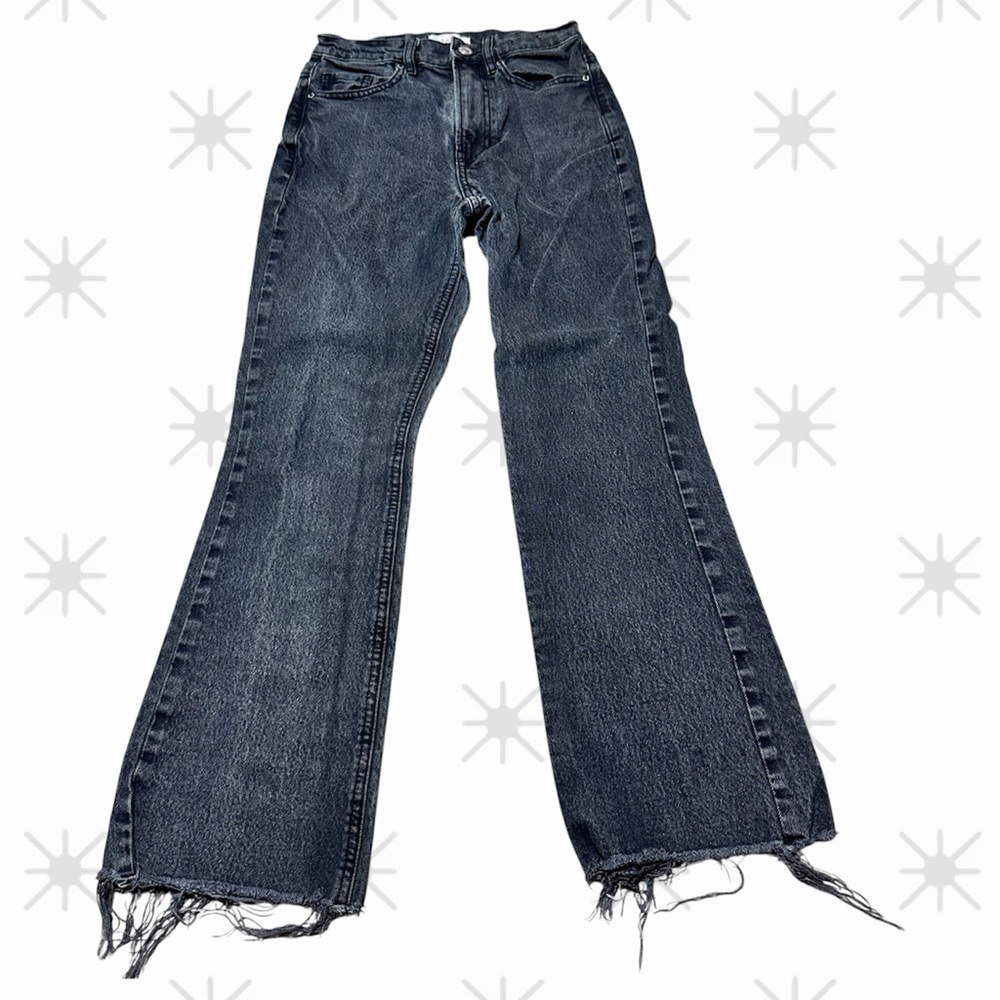 Pacsun Black Distressed Wide Leg Jeans Y2K Grunge Streetwear Vibe Size 23